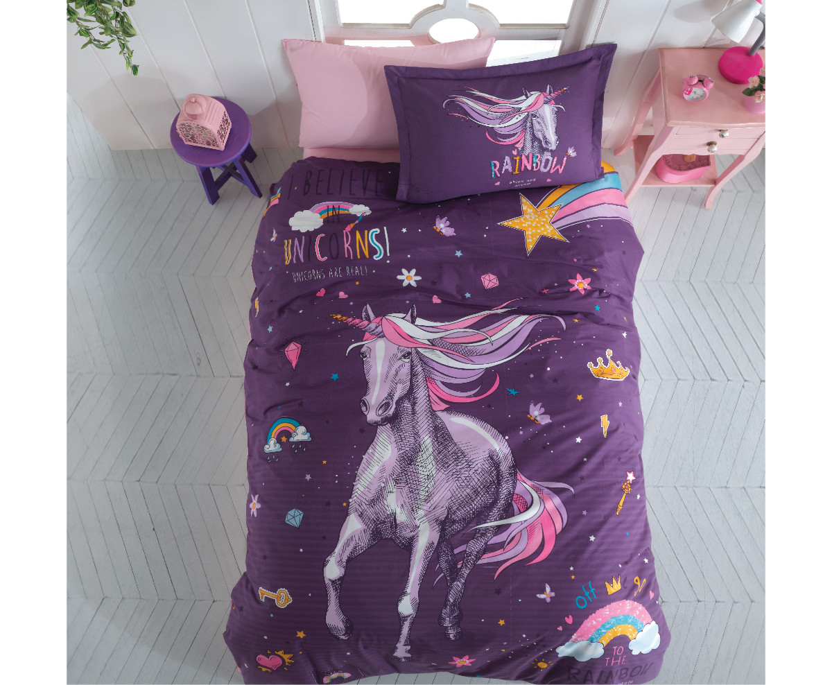 Дитяча постільна білизна Clasy Ranforce 160х220 Rainbow
