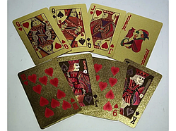 Набір гральних карт для компанії в золоті пластикові в скрині подарунковій 54шт