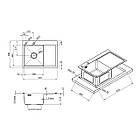Раковина на кухню Kroner KRP Gebürstet - 6350LHM (3,0/1,0 мм) прямокутна з сифоном та сушаркою, фото 3