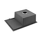 Раковина на кухню Kroner KRP Gebürstet - 6350LHM (3,0/1,0 мм) прямокутна з сифоном та сушаркою, фото 4