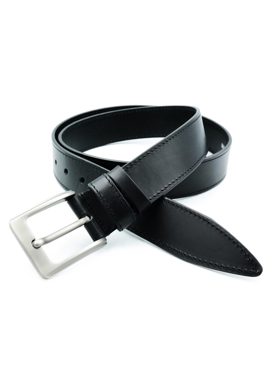 Чоловічий ремінь з натуральної італійської шкіри Weatro 3,8 х 105-125 см Чорний ua-38mkr-itl-0036, фото 1