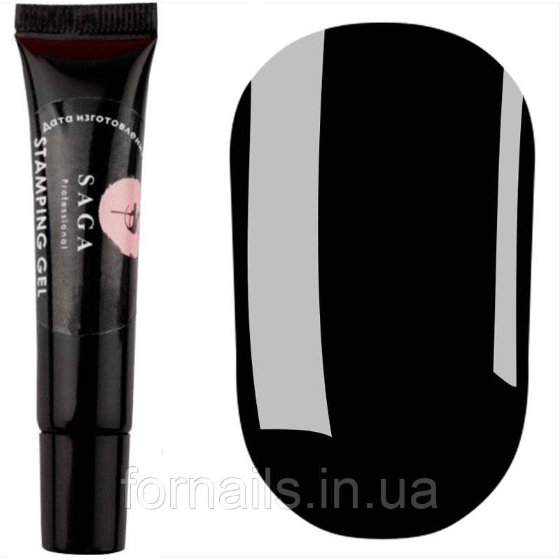 SAGA professional гель-фарба для стемпінгу (чорна), 7 мл, фото 1