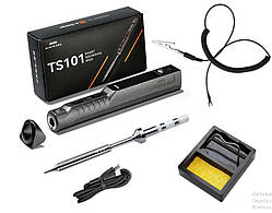 Паяльник MiniWare TS-101 65W  жало TS-BC2 + підставка + земля / Программируемый электрический паяльник c PD 3.0