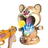 Інтерактивна гра повітряний тир пістолет із м'ячиками та мішень з дисплеєм рахунку Мишеня Mouse Hamster, фото 2