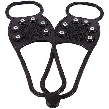 Гумові льодоходи для взуття на 6 сталевих шипів Чорний в упаковці 2 шт