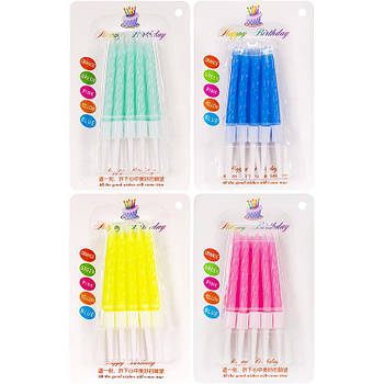 Набір свічок для торта 10-90 неонові 20 штук