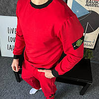 Мужской спортивный костюм Stone Island, Стон Айленд красный, демисезонный комплект