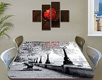 Виниловая наклейка на стол Алея с Фонарями черно-белый декоративная пленка самоклеющаяся, серый 60 х 100 см