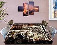 Виниловая наклейка на стол Огни большого города самоклеющаяся пленка с ламинацией, серый 60 х 100 см