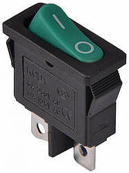 KCD1-12-101 GR/B Перемикач 1-клавішний (зелена овальна клавіша)