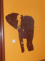 Трафарет для стен, Слон, одноразовый из самоклеющей пленки в трех размерах 95 х 78 см