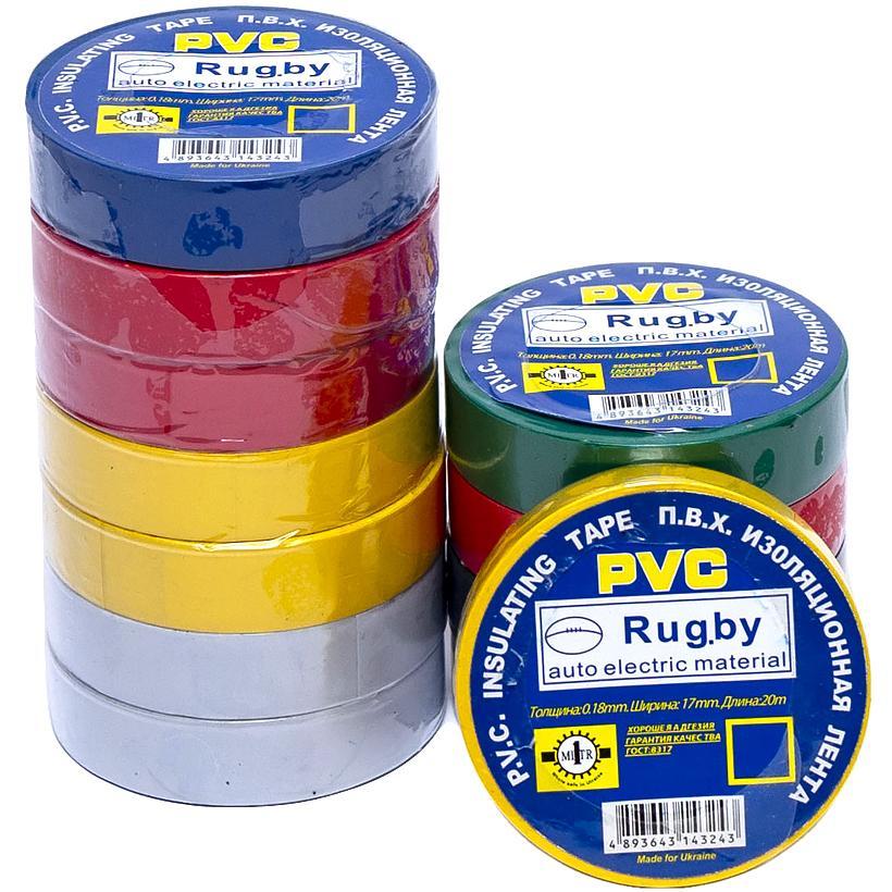 Ізолента PVC 20 "Rugby" асорті Х4-15 в 1 упаковці 12 шт