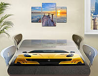 Декоративная наклейка на стол Желтая Феррари виниловая пленка самоклейка, транспорт, желтый 60 х 100 см