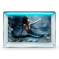 Наклейка в аквариум 3D морское дно, в разных размерах 60х100 см.