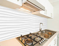 Наклейка на кухонный фартук 65 х 250 см, фотопечать с защитной ламинацией гипсовые волны (БП-s_3d1002-2)