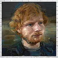 Картина на холсте "Эд Ширан, рисунок красками, репродукция, Edward Sheeran", 60×60см