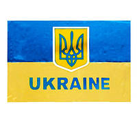Флаг Украины, трезубец, размер: 60х90 см, нейлон (полиестер)