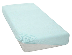 Трикотажне простирадло на резинці 180х200 святкове добре, натяжні простирадла каура бавовняне М'ятний