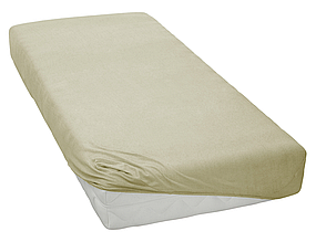 Простирадло на гумці 180 200 трикотажні якісне, щільна натяжна простирадло наматрацник хороше Бежевий