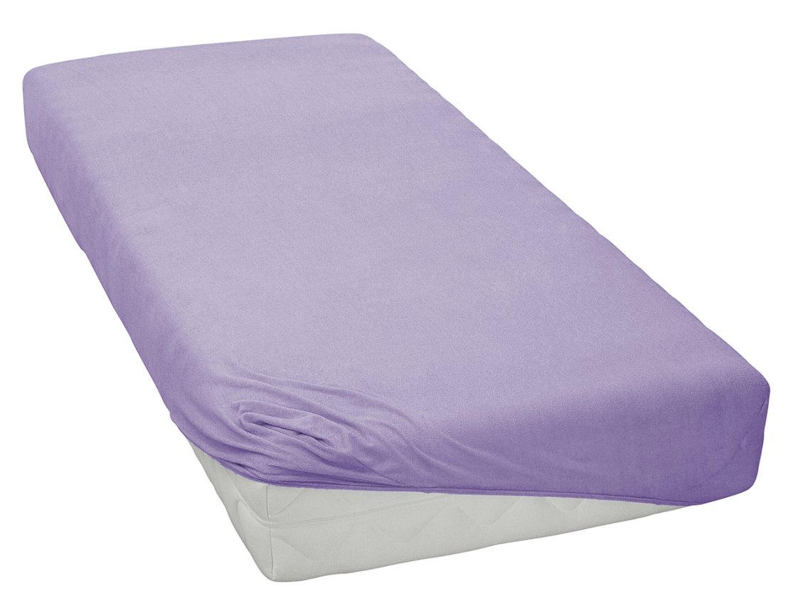 Трикотажне простирадло на резинці 200х220 щільне якісне, натяжні простирадла каура наматрацник Бузковий, фото 1