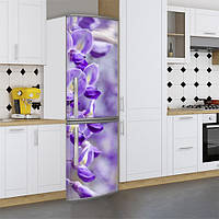 Самофиксирующаяся наклейка на холодильник магнитная с цветами 180 х 60 см, Лицевая