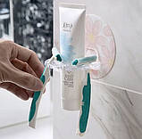 Органайзер для зубних щіток і пасти настінний квіточок самоклейних квіточок, фото 3