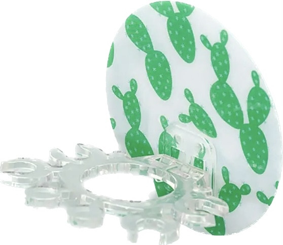 Органайзер для зубних щіток і пасти настінний квіточок самоклейний кактус, фото 1