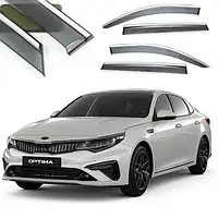 Вітровики, дефлектори з хромом KIA Optima/K5 2015-2019 нержавейка