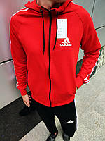 Чоловічий спортивний костюм Adidas чорний з червоним хорошее качество Размер S