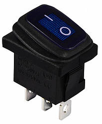 KCD1-2-101NW BL/B  220V Перемикач 1-клавішний IP65 вологозахищений синій з підсвічуванням
