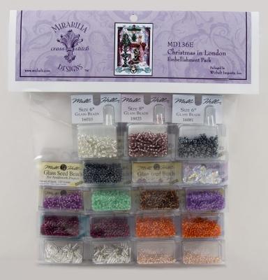 Набір бісеру до схеми Christmas in London Mirabilia Designs Mill Hill Embellishment Pack