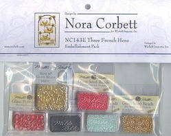 Набір бісеру до схеми Three French Hens Nora Corbett Embellishment Pack