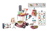 Детский набор для уборки с тележкой и пылесосом, 26 предметов, звуковые и световые эффекты 667-56
