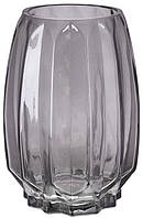 Ваза для цветов стеклянная Ancient Glass "Scandinavia Black" Ø14x20см, черное дымчатое стекло VCT