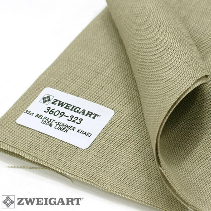 Тканина для вишивання Zweigart Belfast 32 ct 3609/323 Summer Khaki/Літній хакі