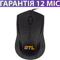 Компьютерная мышь GTL M232 USB, черная, проводная мышка юсб для ПК (компьютера) и ноутбука