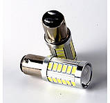 Нова світлодіодна лампа з цоколем 1157 BAY15d P21/5W 33SMD 5630 Autoexpect 12V жовта з драйвером, фото 2