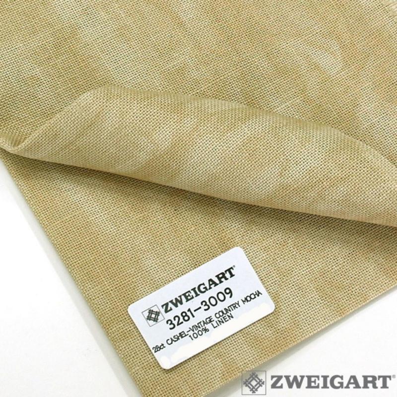 Тканина для вишивання Zweigart Cashel 28 ct 3281/3009 Vintage Country Mocha/Мокко не однотонний
