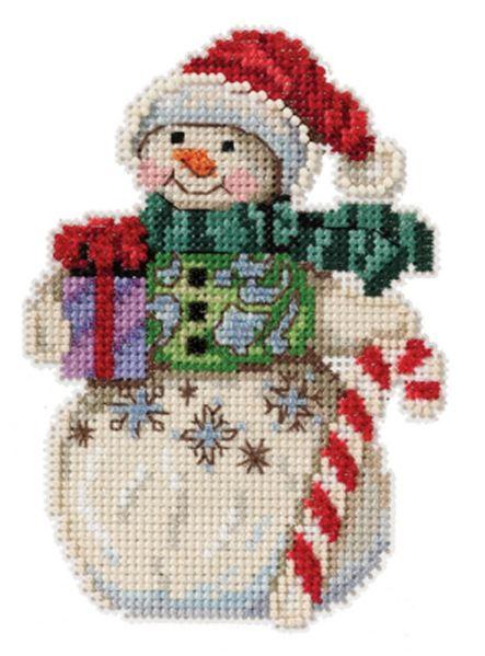 Snowman with Candy Cane Сніговик з льодяником Jim Shore Mill Hill JS202116
