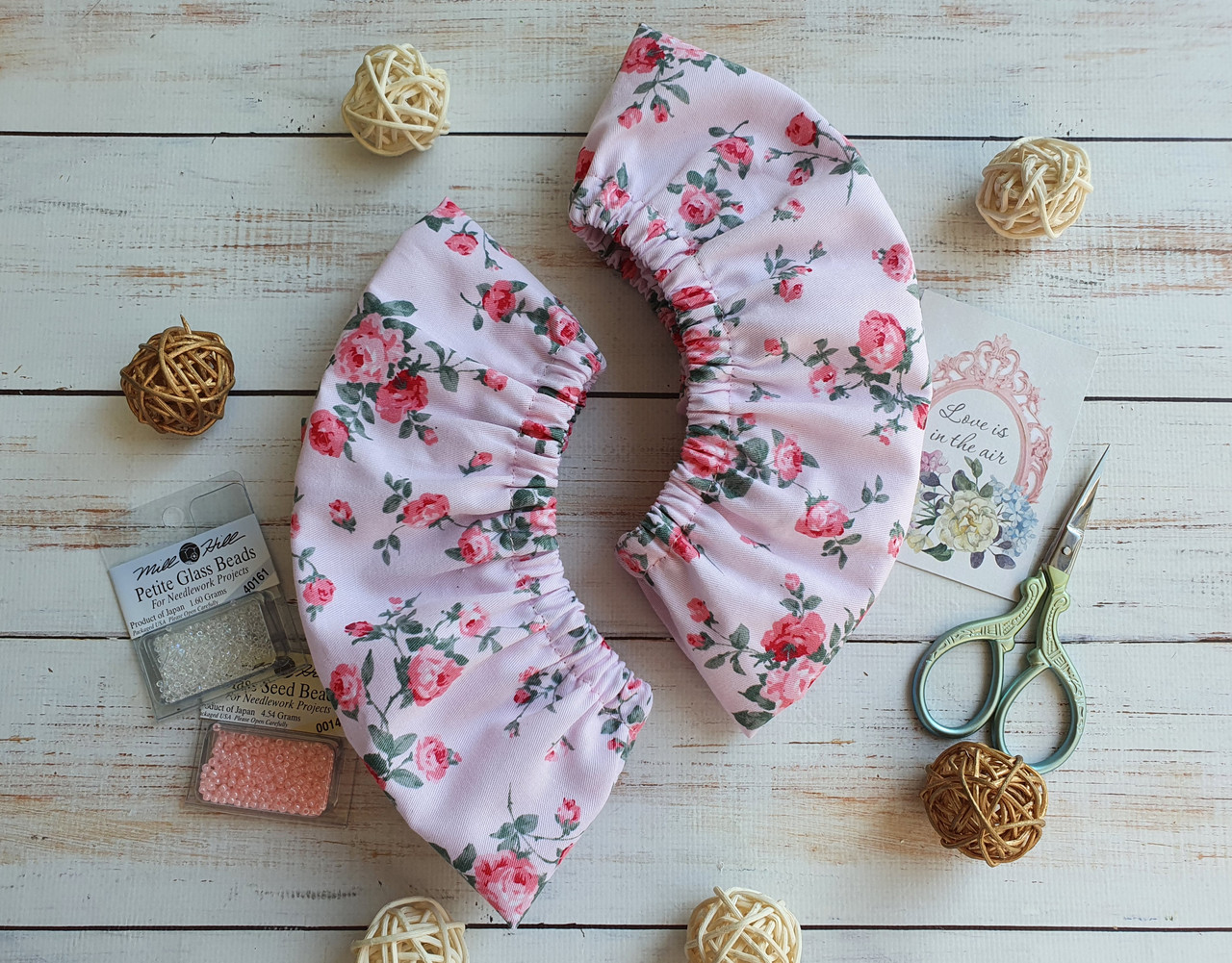 Комплект чохлів на раму "Троянди на рожевому", фото 1