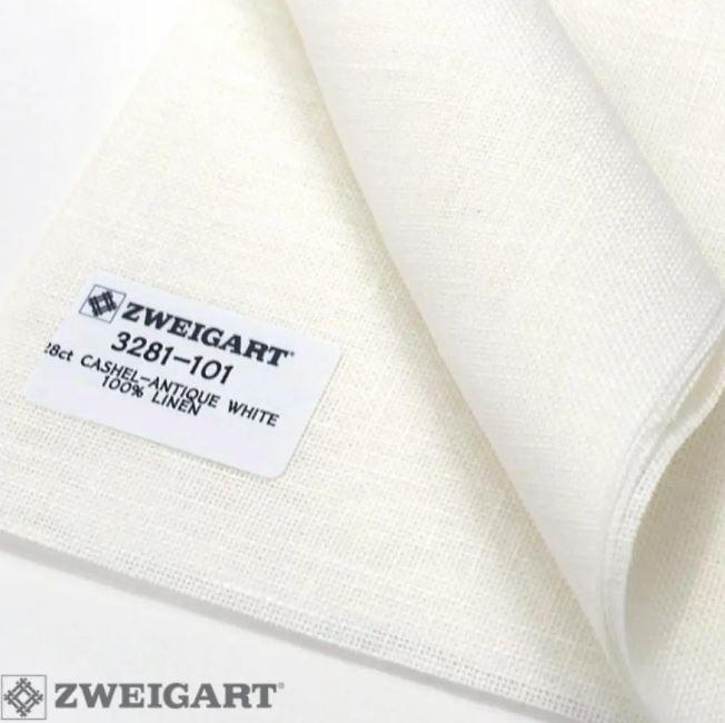 Тканина для вишивання Zweigart Cashel 28 ct 3281/101 Antique White/Антикварний білий/Молочний