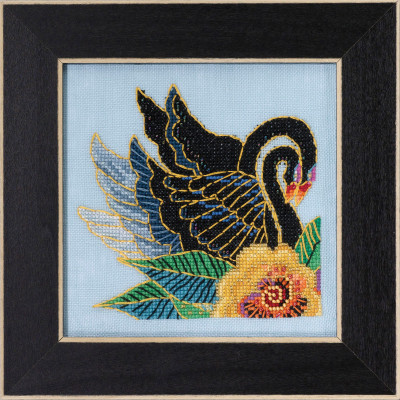 Набір для вишивки від Mill Hill Чорні лебеді / Black Swans Laurel Burch LB302311