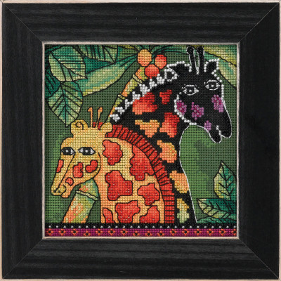 Набір для вишивки від Mill Hill Giraffe Жираф Laurel Burch LB142211, фото 1