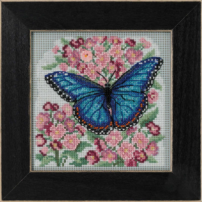 Набір для вишивки від Mill Hill Блакитний метелик Морфо /Blue Morpho Butterfly MH142216
