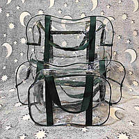 Сумка в роддом прозрачная, набор из 3х сумок для роддома разные цвета з