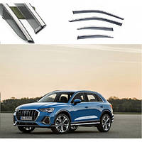 Дефлекторы окон, ветровики AUDI Q3 2019-2020 "FLY" с хром молдингом