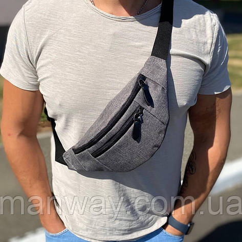 Сіра сумка на пояс на груди бананка Prime grey, фото 1