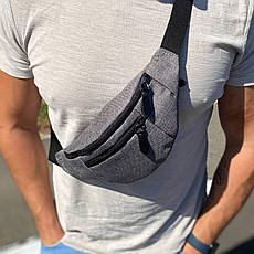 Сіра сумка на пояс на груди бананка Prime grey, фото 2