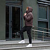 Куртка зимова чоловіча пуховик коричневий теплий з капюшоном біопух, фото 4
