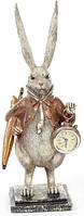 Фигурка декоративная с часами "Белый Кролик в медном кафтане" 39см VCT